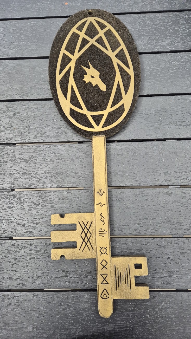 Dragon Head Key - painted detail